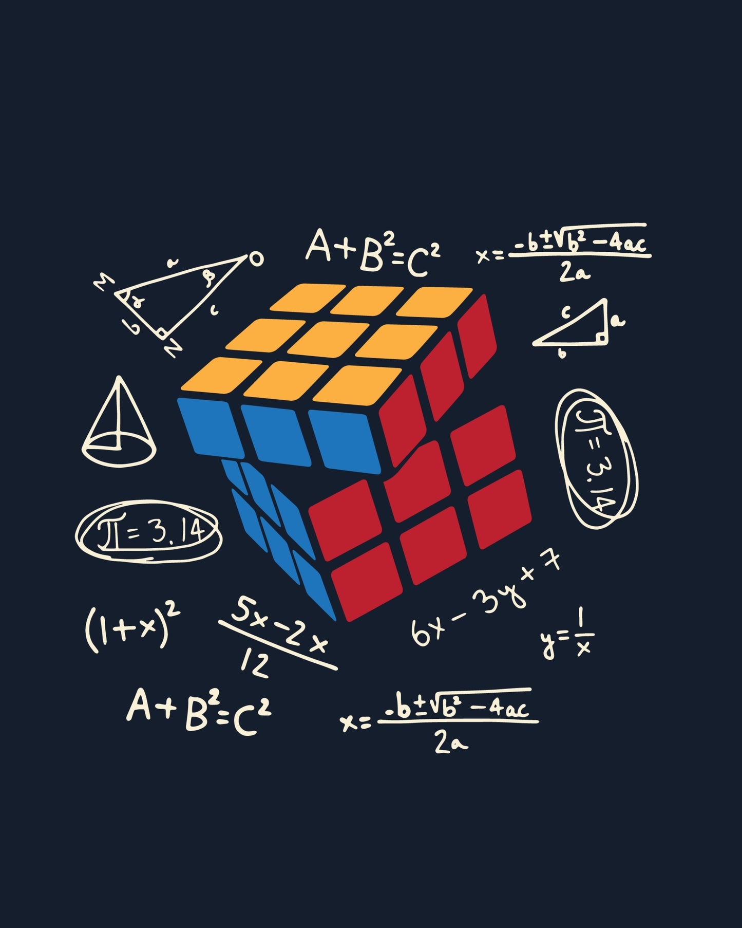 Rubik Cube Math Graphic T-Shirt