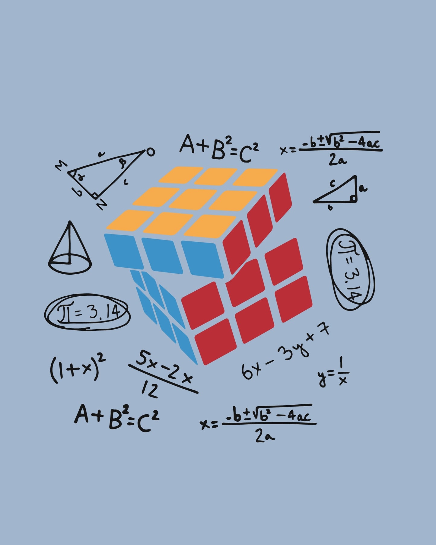 Rubik Cube Math Graphic T-Shirt