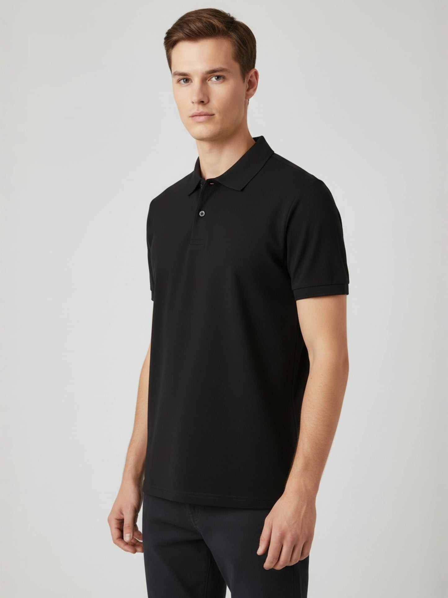 Men Solid Polo T-Shirt