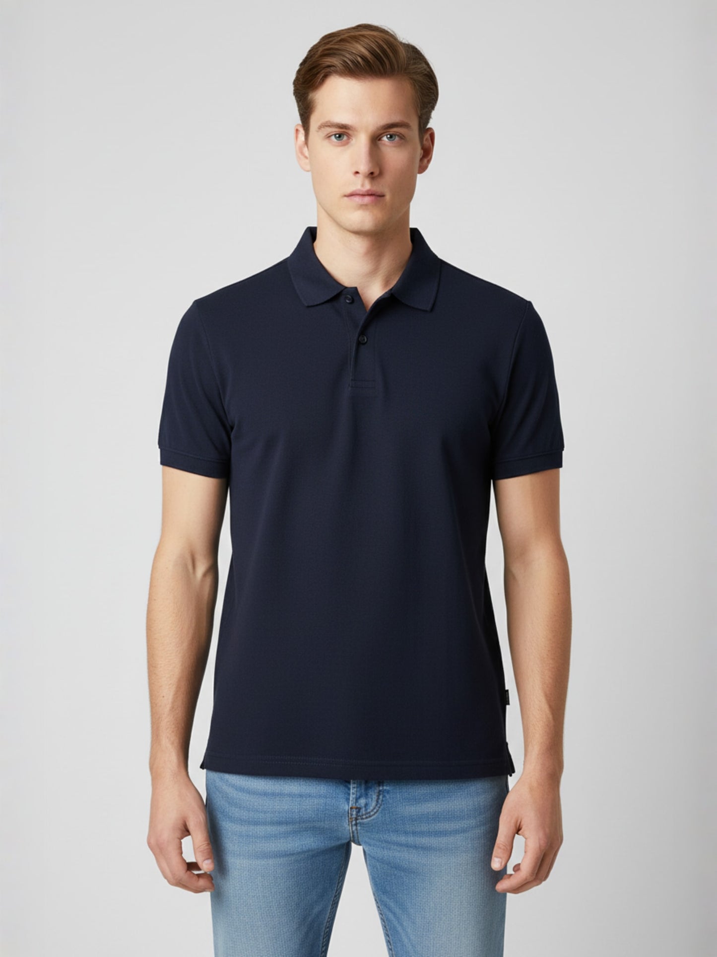 Men Solid Polo T-Shirt