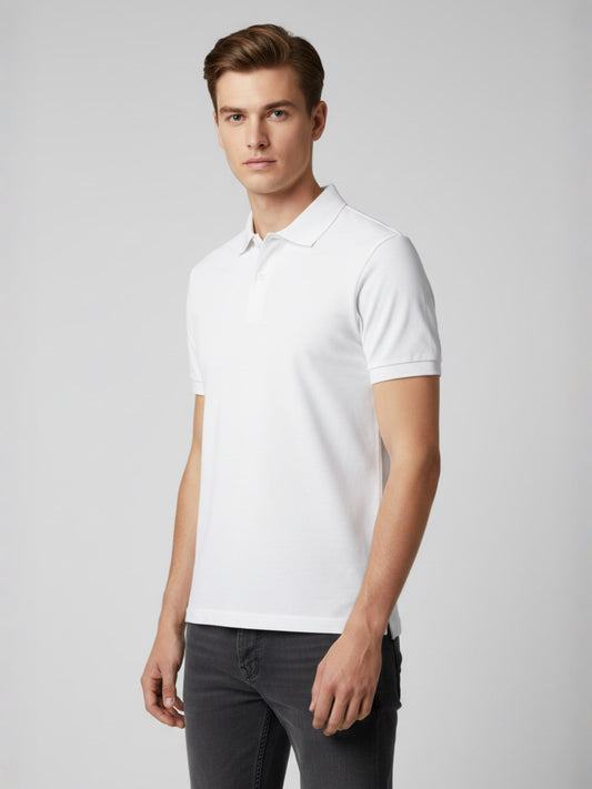 Men Solid Polo T-Shirt