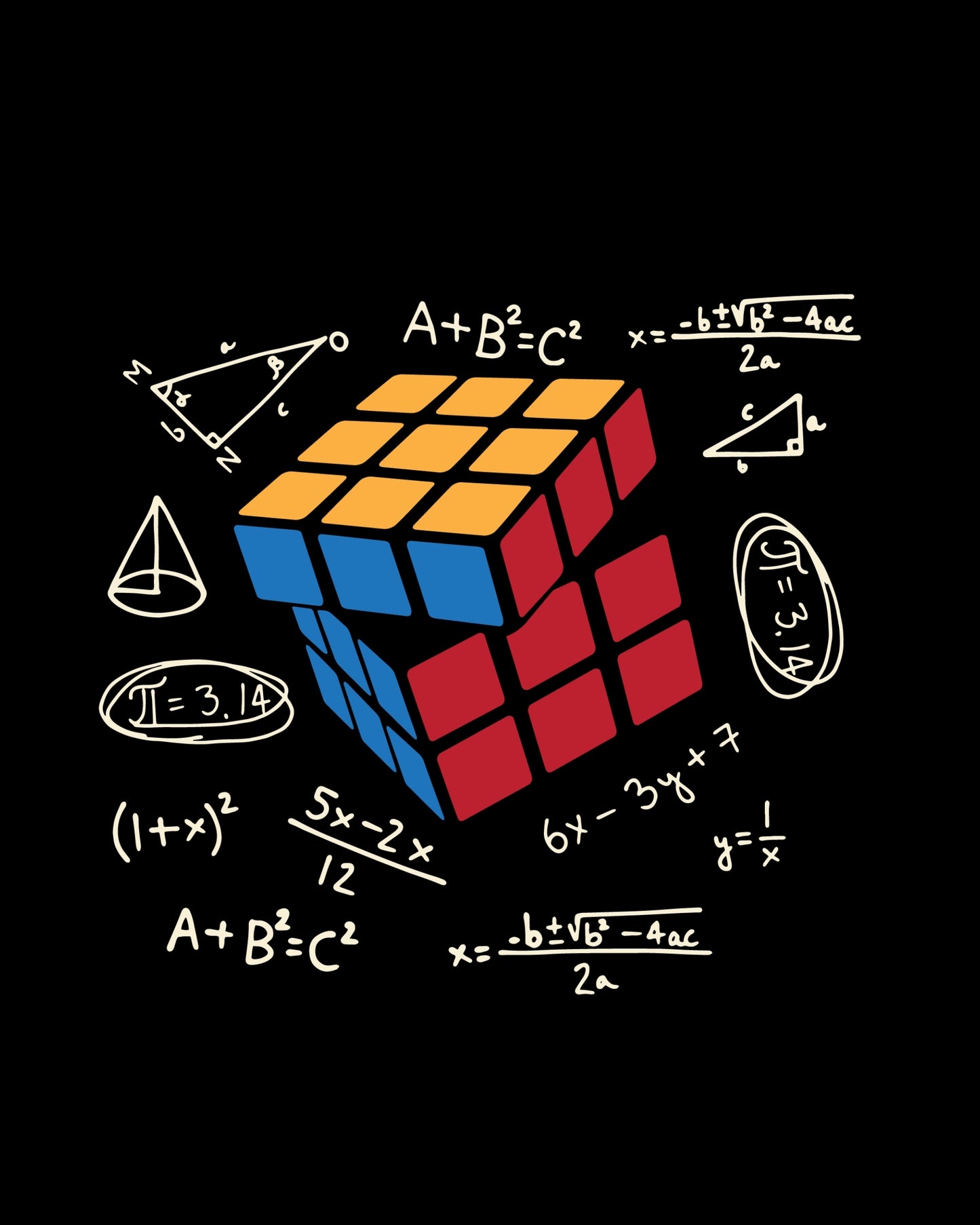 Rubik Cube Math Graphic T-Shirt
