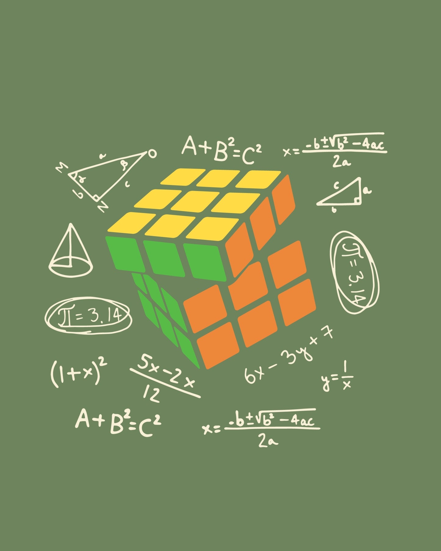 Rubik Cube Math Graphic T-Shirt